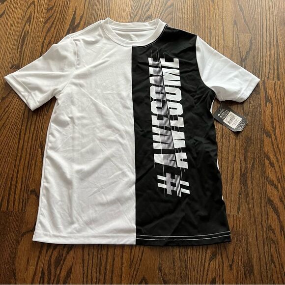 🍭4/$20 Athletic Works Hashtag Awesome Two Tone Athletic Tee Large 10/12 - Picture 1 of 7
